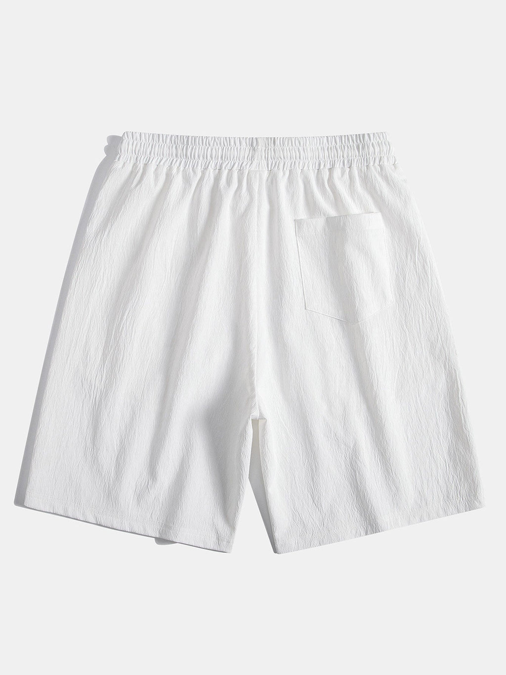 Geometric Jacquard Eyelet Cuban Shirt & Crinkled Textured Drawstring Shorts