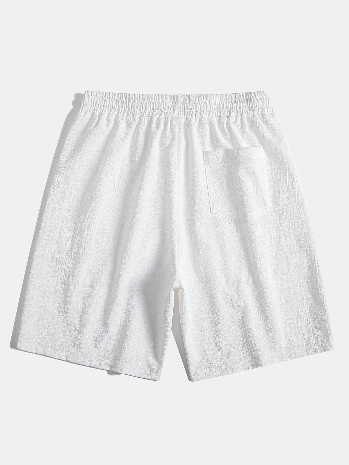 Geometric Jacquard Eyelet Cuban Shirt & Crinkled Textured Drawstring Shorts