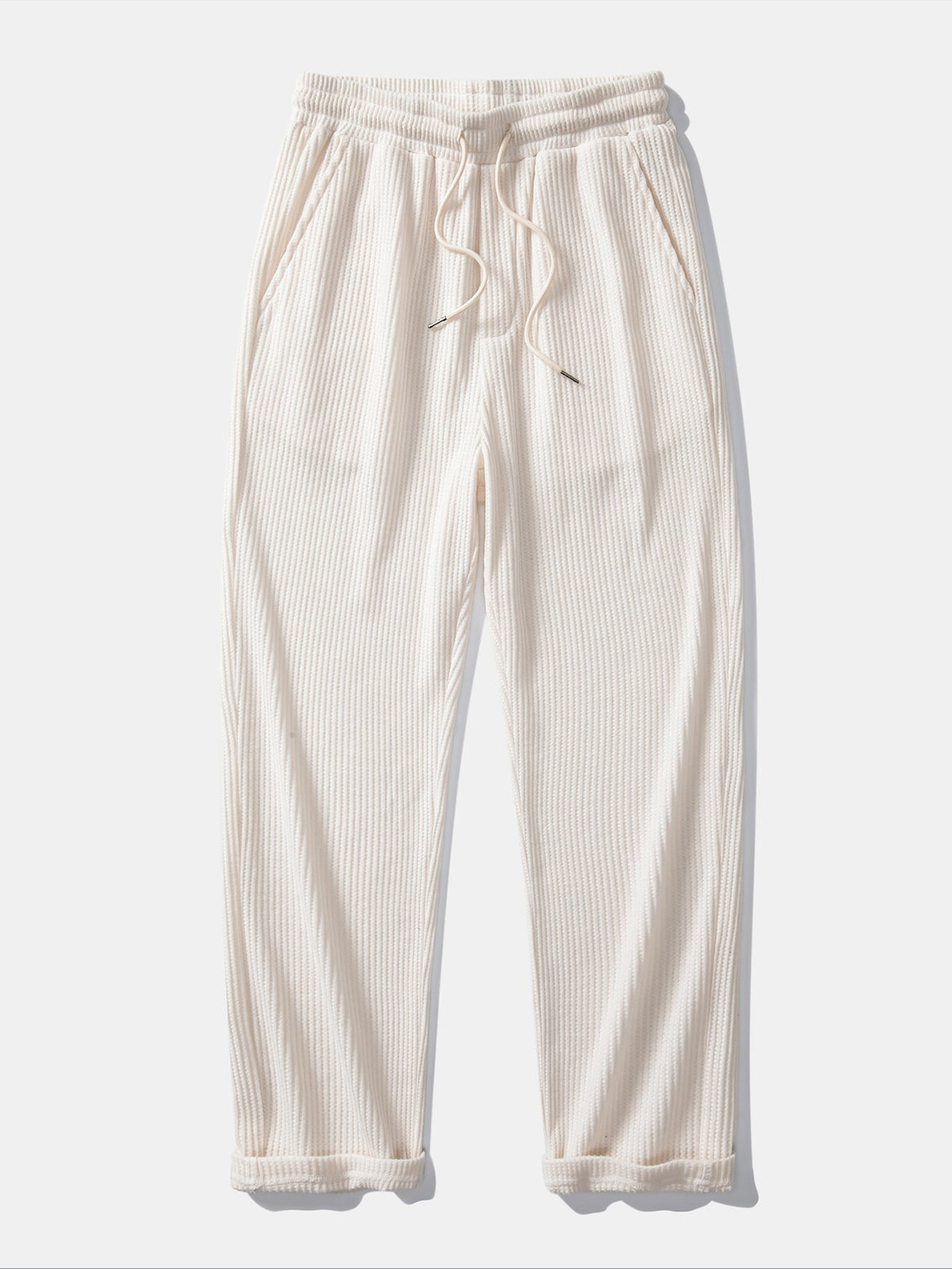 Long Sleeved Knitted Waffle Polo Shirt & Drawstring Knitted Waffle Pants