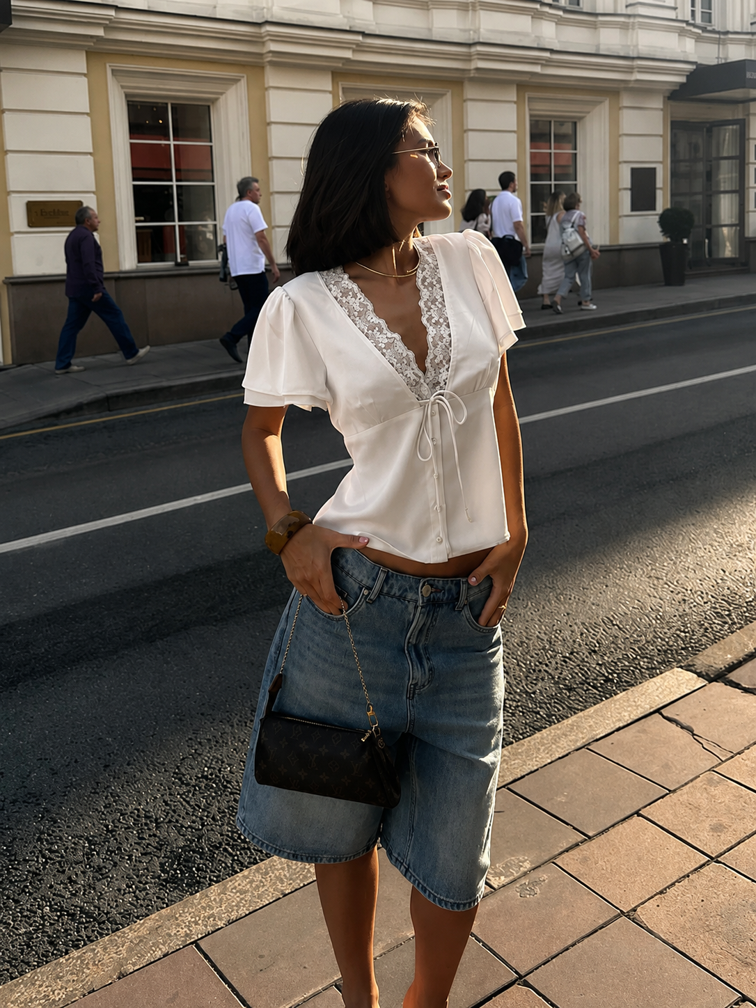 Satin Lace Blouse