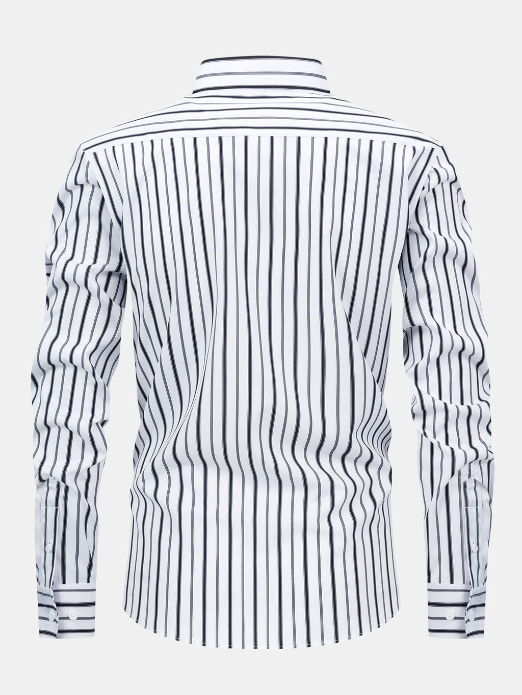 Long Sleeve Stripe Button Up Shirt & Slim Fit Tapered Trousers