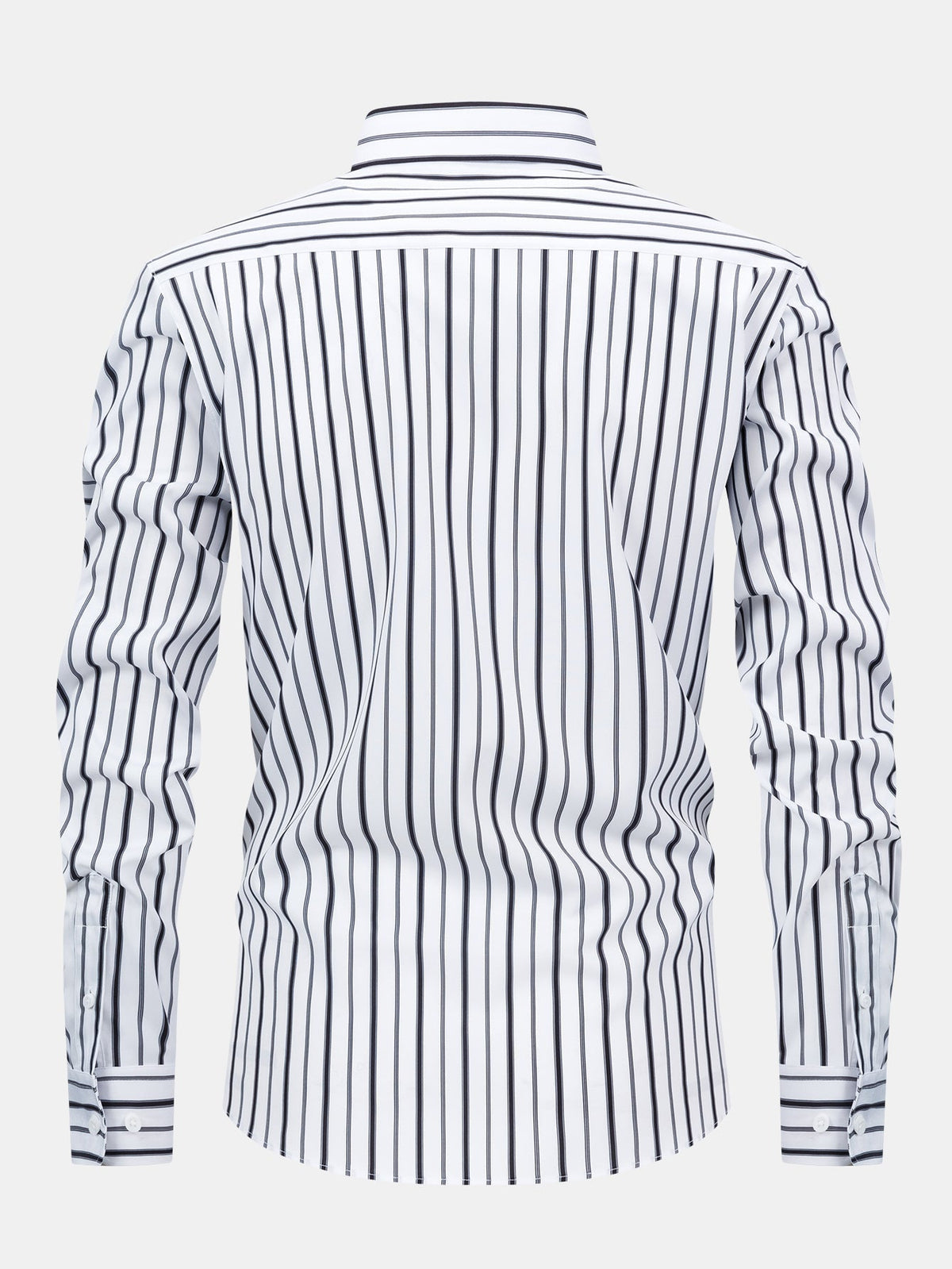 Long Sleeve Stripe Button Up Shirt & Slim Fit Tapered Trousers