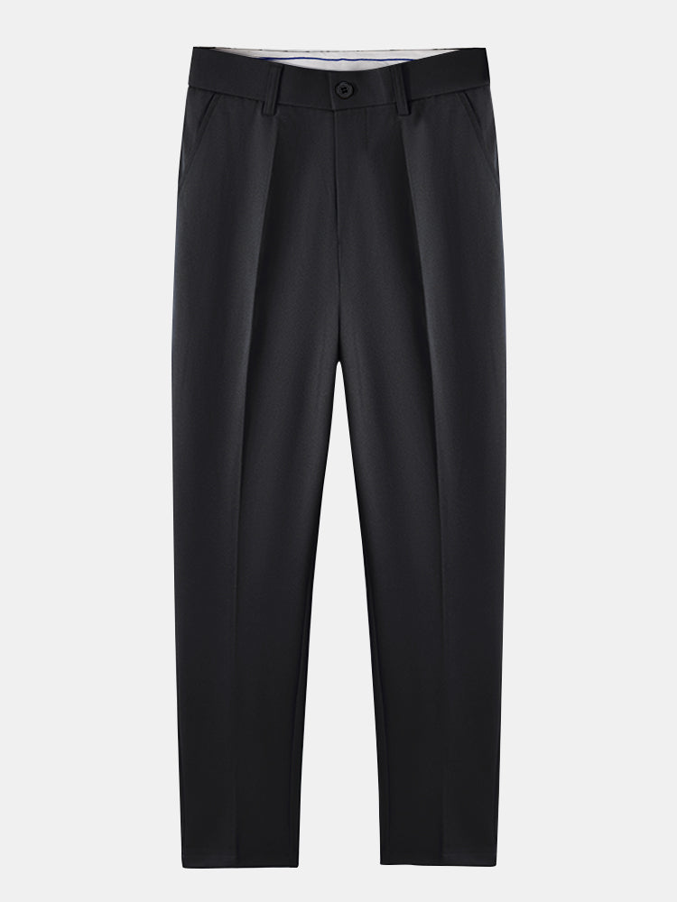 Long Sleeve Stripe Button Up Shirt & Slim Fit Tapered Trousers
