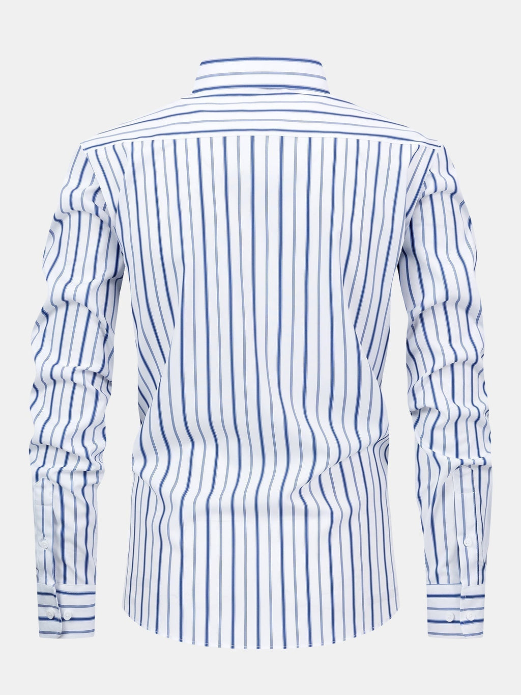 Long Sleeve Stripe Button Up Shirt & Slim Fit Tapered Trousers