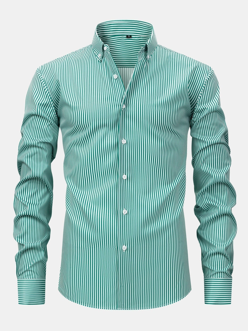 Long Sleeve Stripe Button Up Shirt & Slim Fit Tapered Trousers