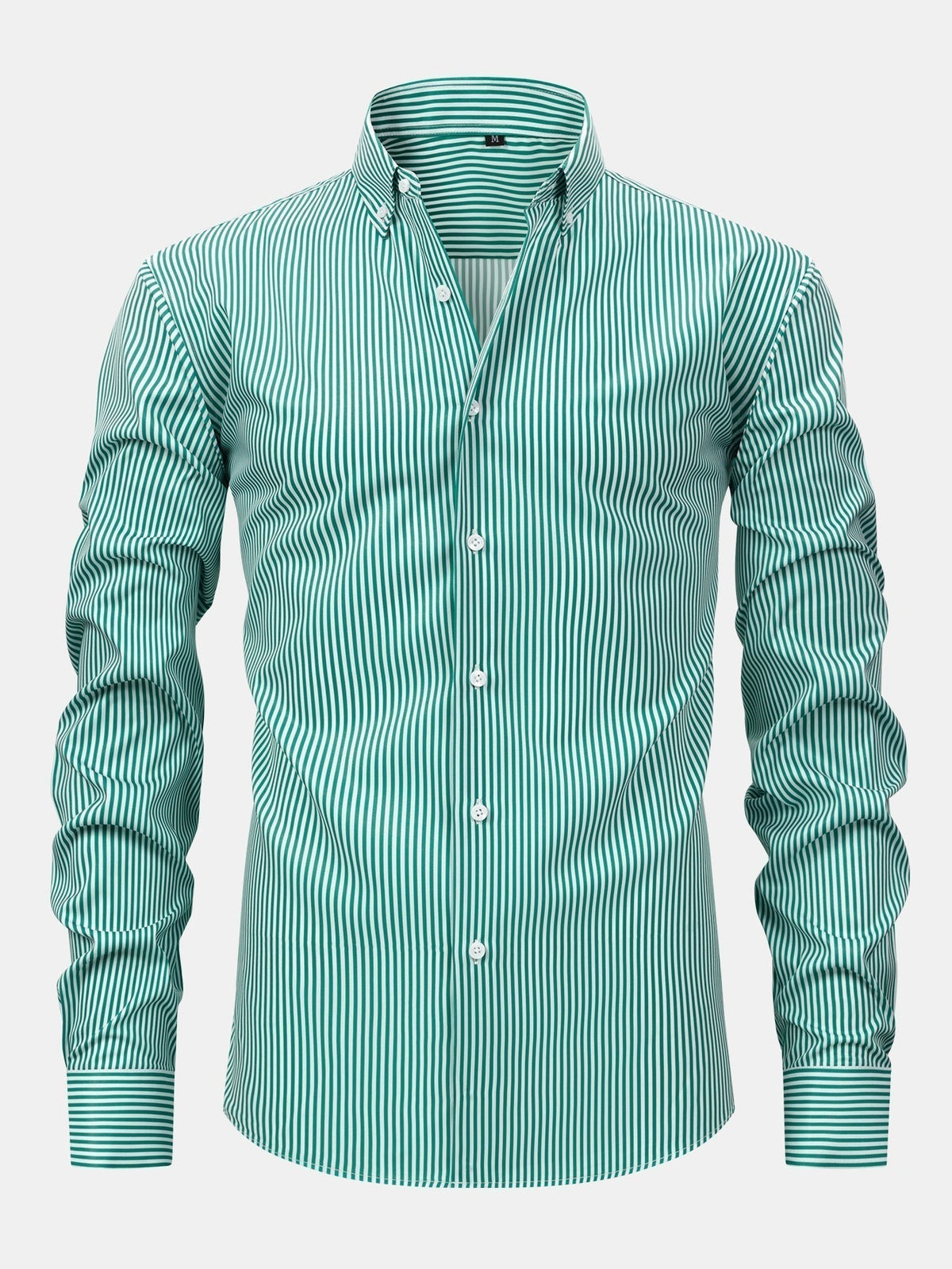 Long Sleeve Stripe Button Up Shirt & Slim Fit Tapered Trousers